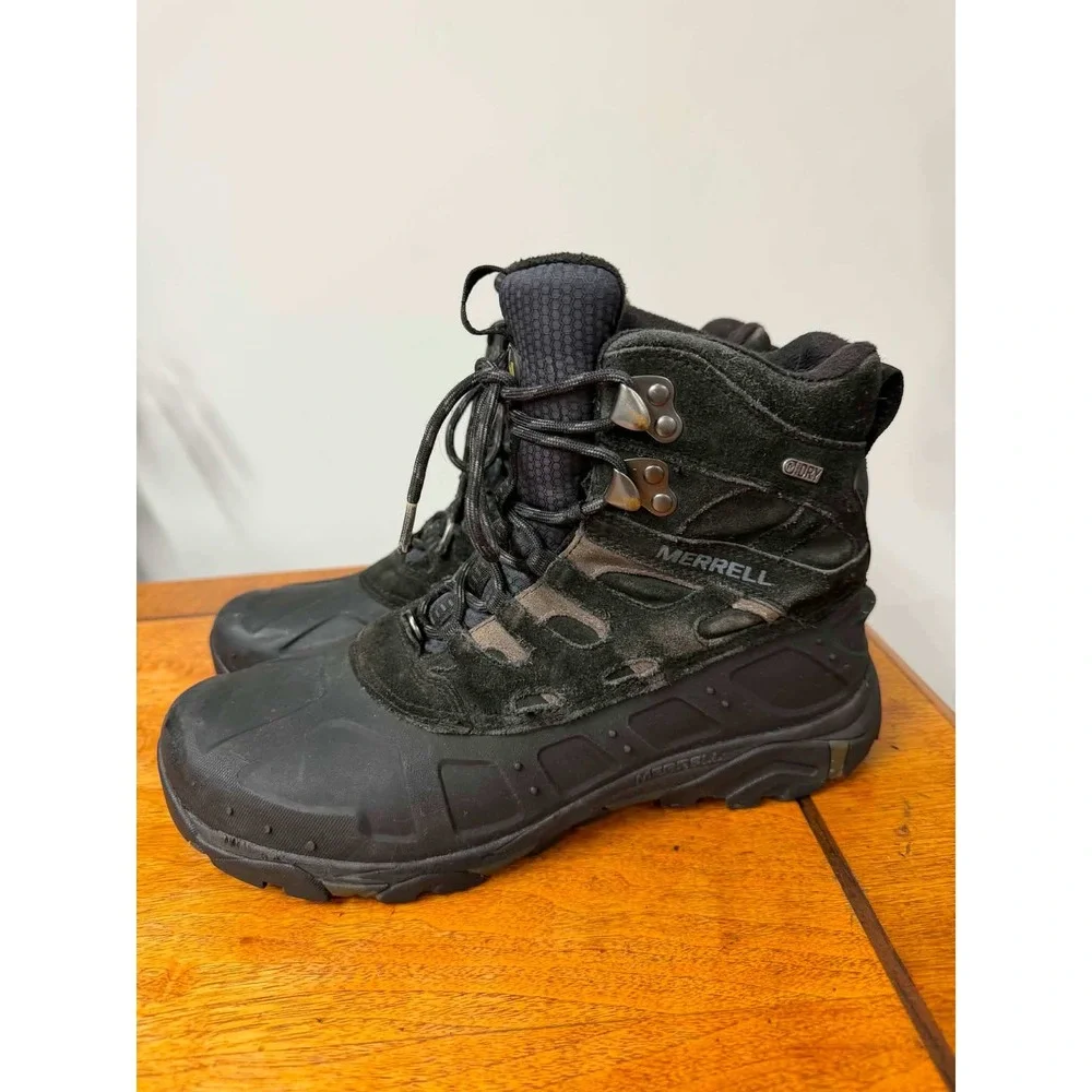 Merrell Mens Overlook 6 Ice+ Waterproof Winter Boots Black 400g Insulated J37717